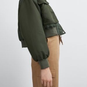 Zara water resistant bomber orange lining